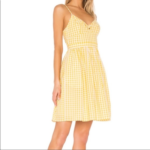 Revolve Endless Rose yellow gingham Dress small - Picture 4 of 6